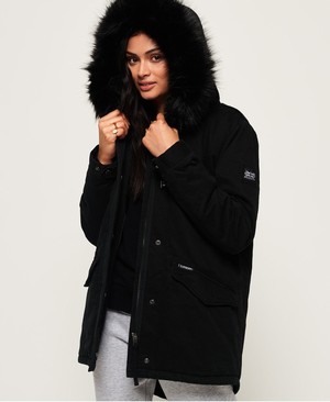 Superdry Falcon Rookie Parka Női Kabát Fekete | GTKRL6270